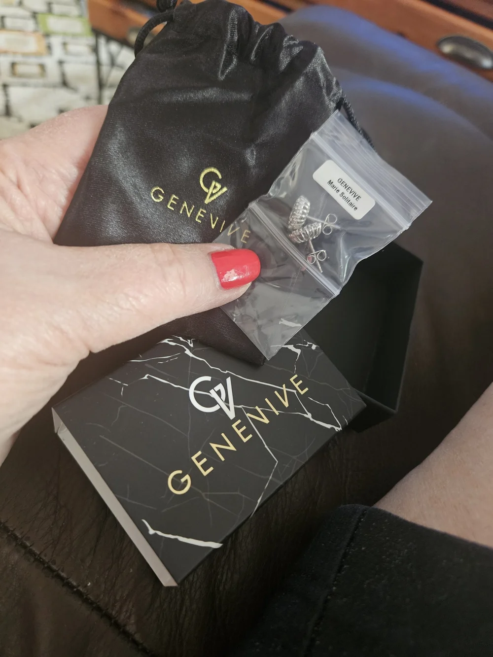 Genevive Marie  Solitaire Halo Stud Earrings New